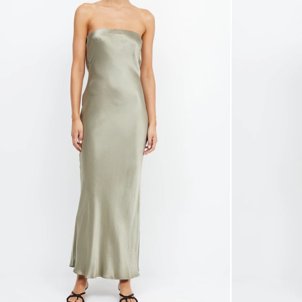 Bec + bridge moon dance strapless dress in sage